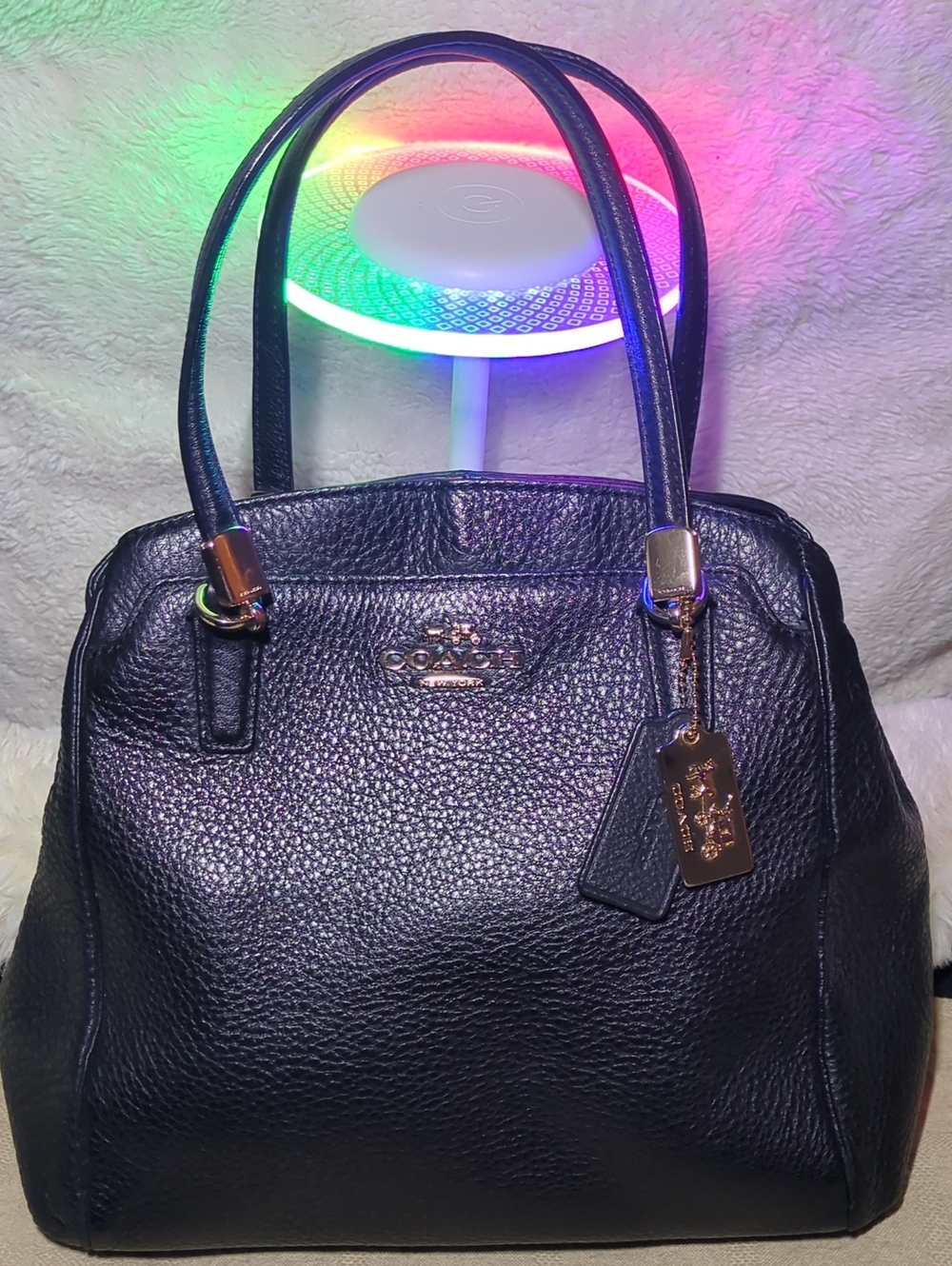 Coach Black Pebbled Leather Tote w/ Gold Accents & (2) Hang Tags NOW ONLY $70